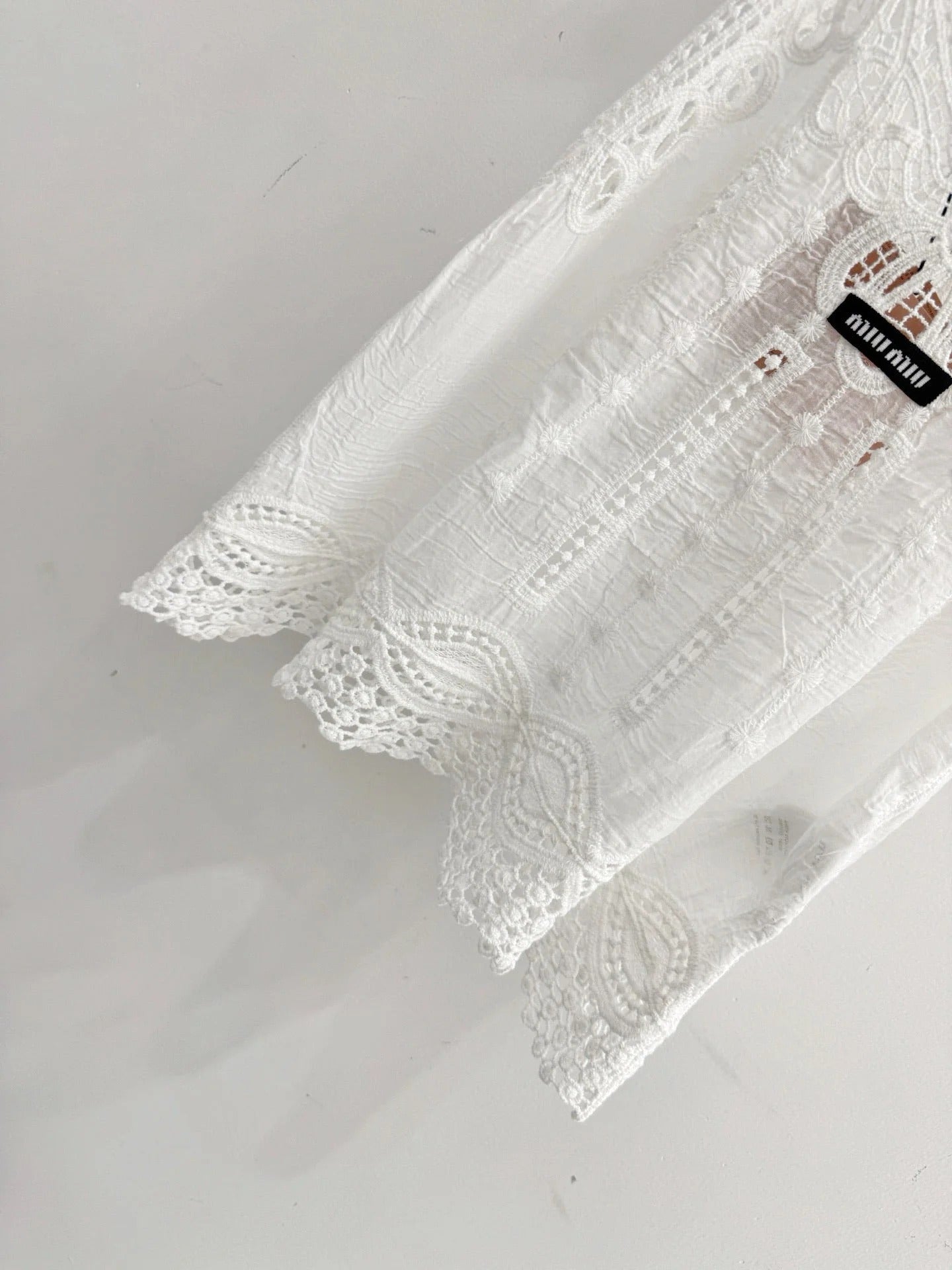 Miumiu 2026 Hollowed-out Camisole Lace Cotton 516679