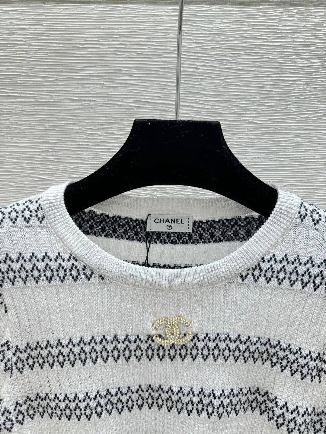 Chanel 2026 Striped Short-Sleeve Shirt Tencel 516741