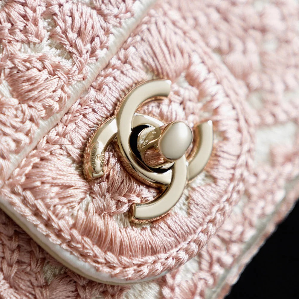 Chanel 2026 Camellia Bag 20cm Woven Leather