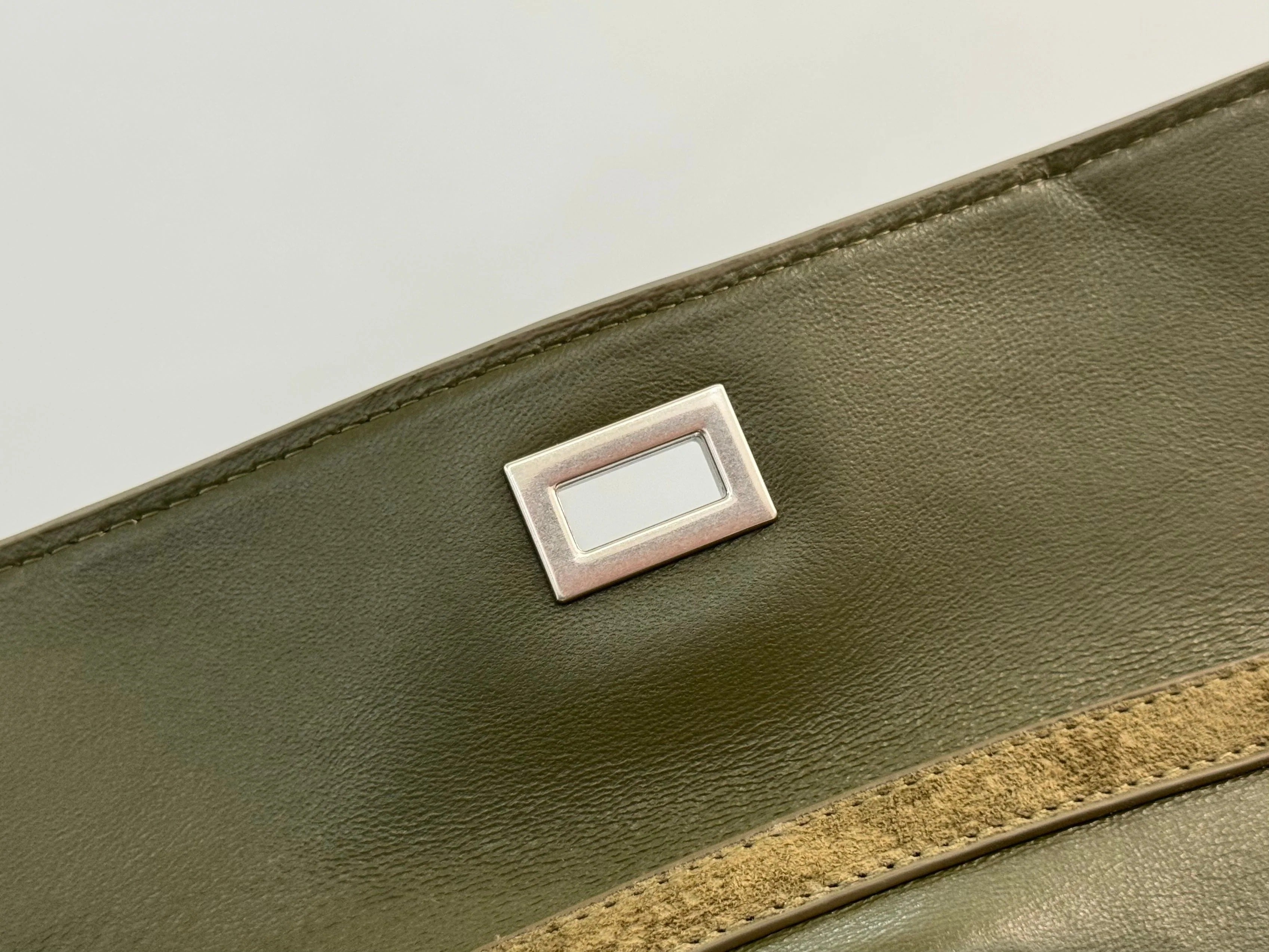 Balenciaga Medium Bag 35 Olive Green Suede Sliver Hardware