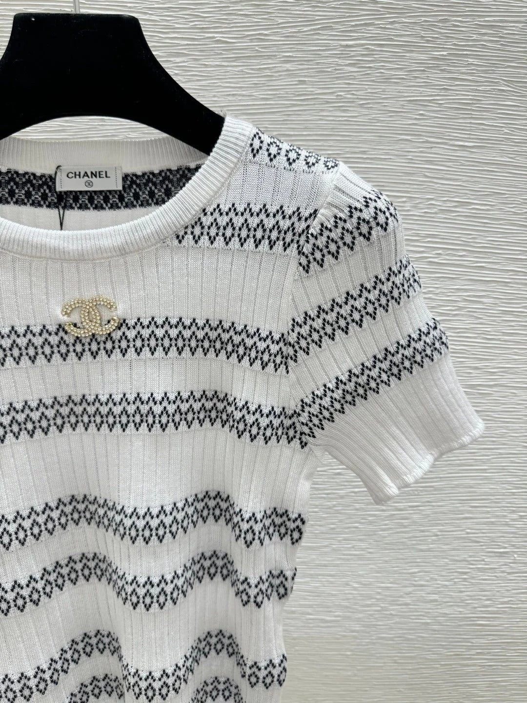 Chanel 2026 Striped Short-Sleeve Shirt Tencel 516741