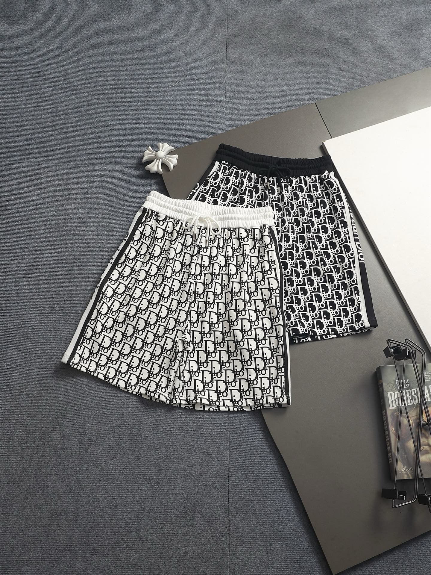 CD 26A Men Terry Cloth Short Oblique Embroidery Fabric 285967