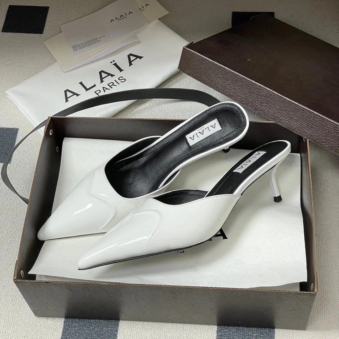 Alaia 2026 Mules 65mm Patent Leather 777413