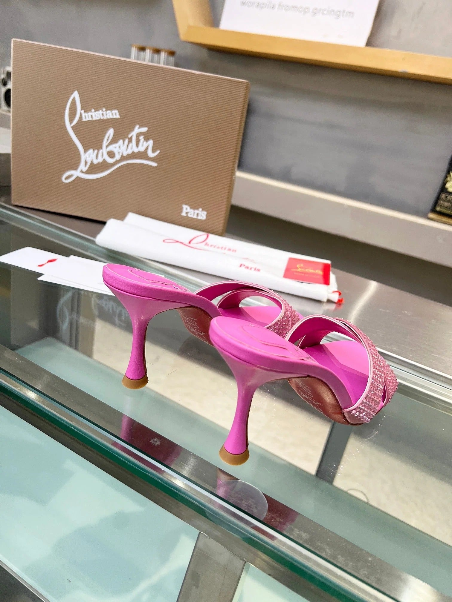 Christian Louboutin 2026 Mariza Is Back Mules 85mm Crystal-Embellished Leather 780497