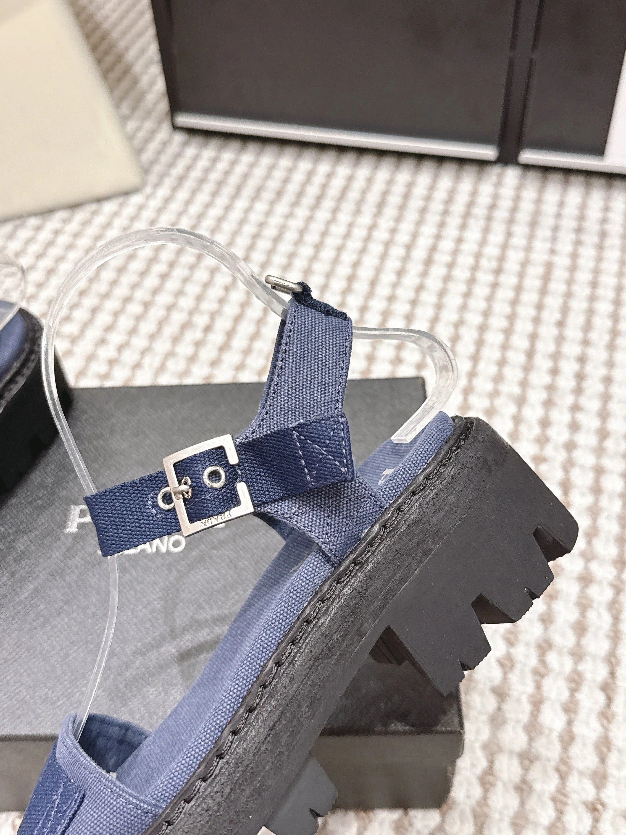 PRA 2026S Roman Sandals Dark Blue Canvas 657519