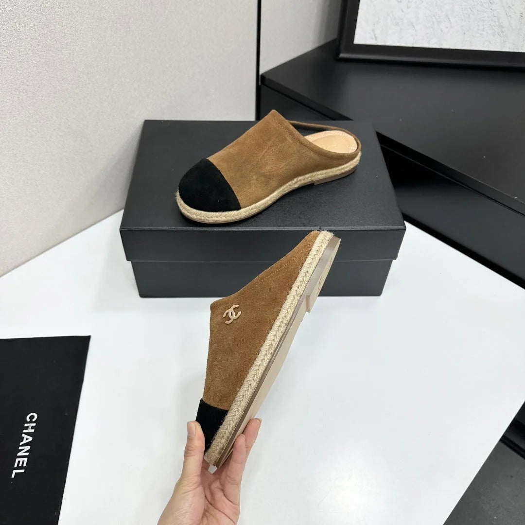 Chanel 2026 Double C Logo Mules Leather Sheepskin 822928