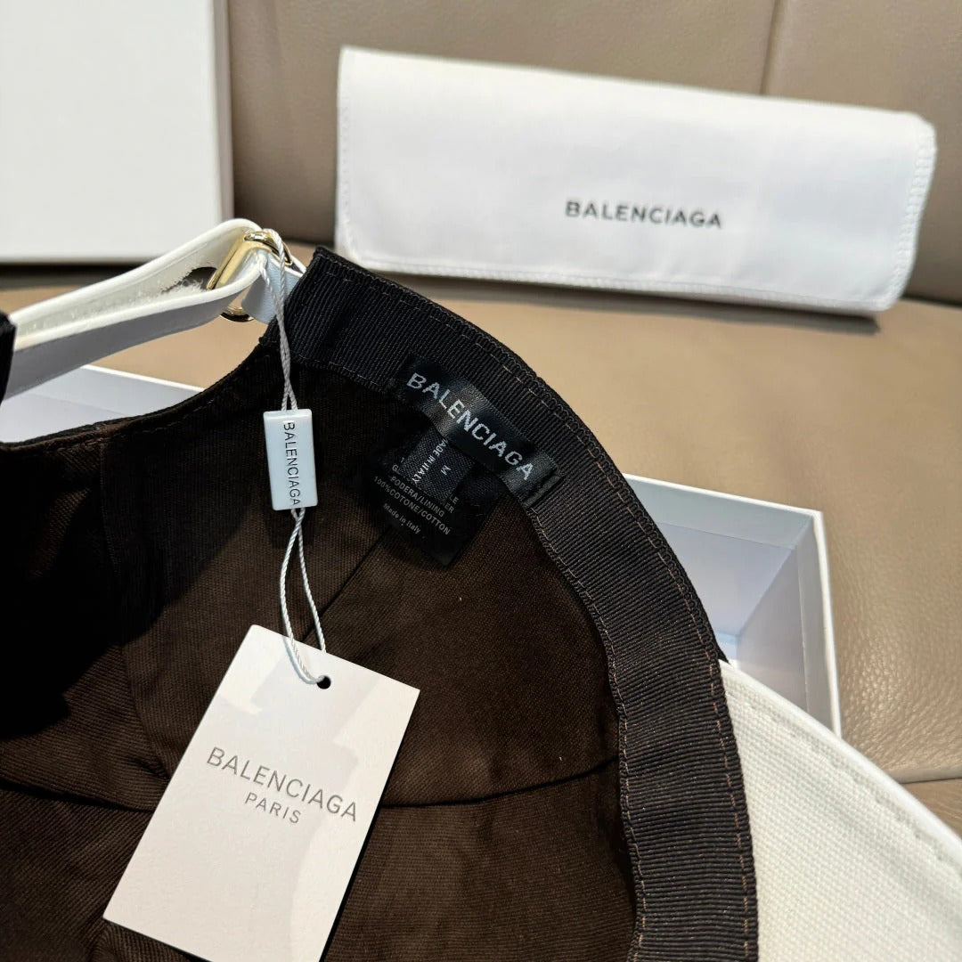Balenciaga Baseball Cap Black White Cotton 323703