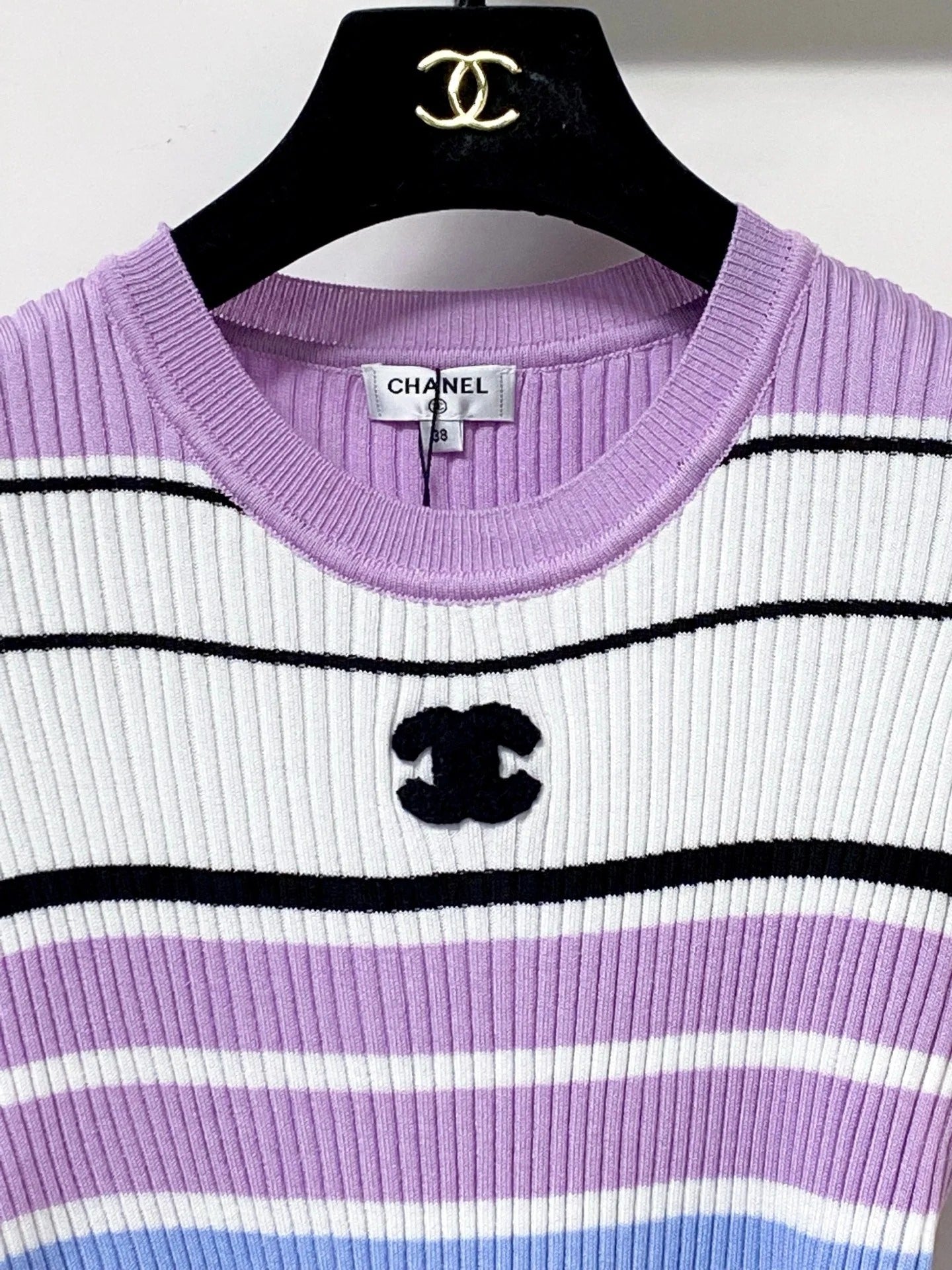 Chanel 2026 Strips Short-Sleeve Shirt Acrylic 278214