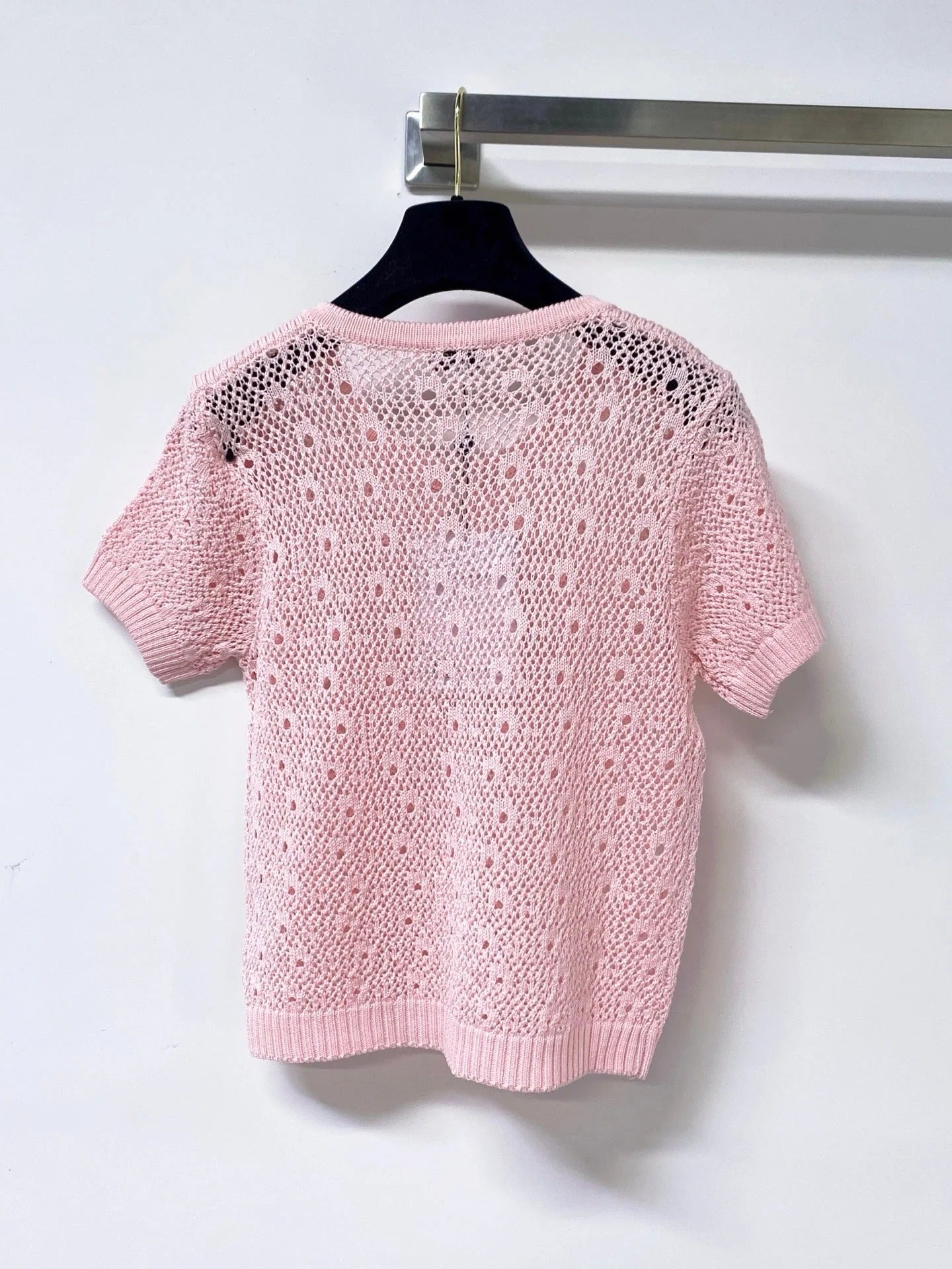 Chanel 2026 Short-Sleeved Shirts Crochet Logo Buttons 449828