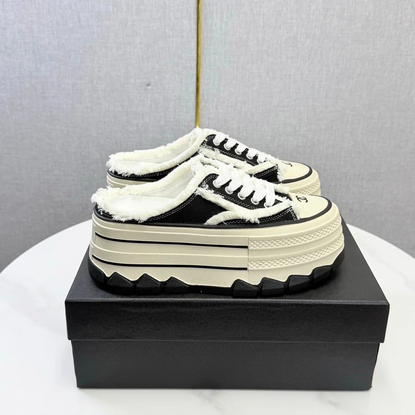 Chanel 2026 Flatform Mule Sneakers Canvas 801421