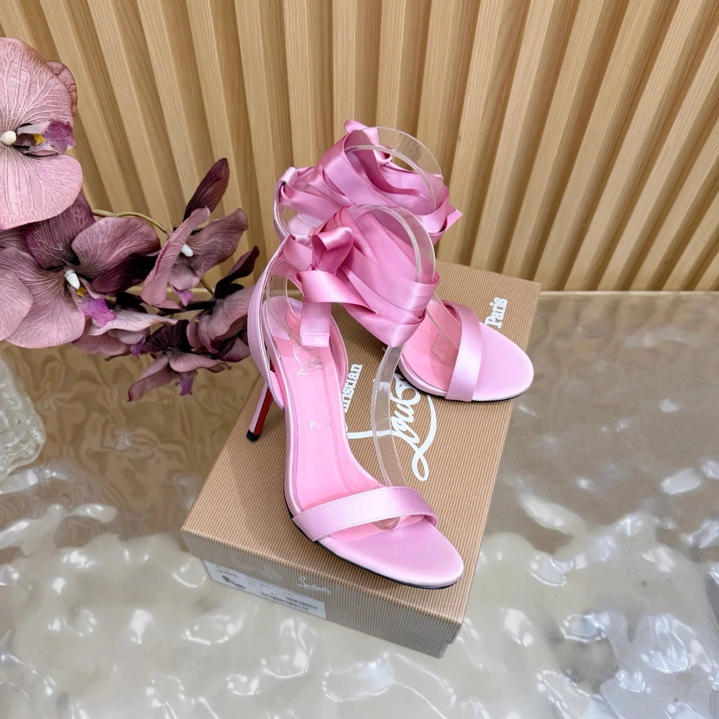Christian Louboutin 2026 Cassia Lace Up Pumps 100mm Crepe Satin 775976