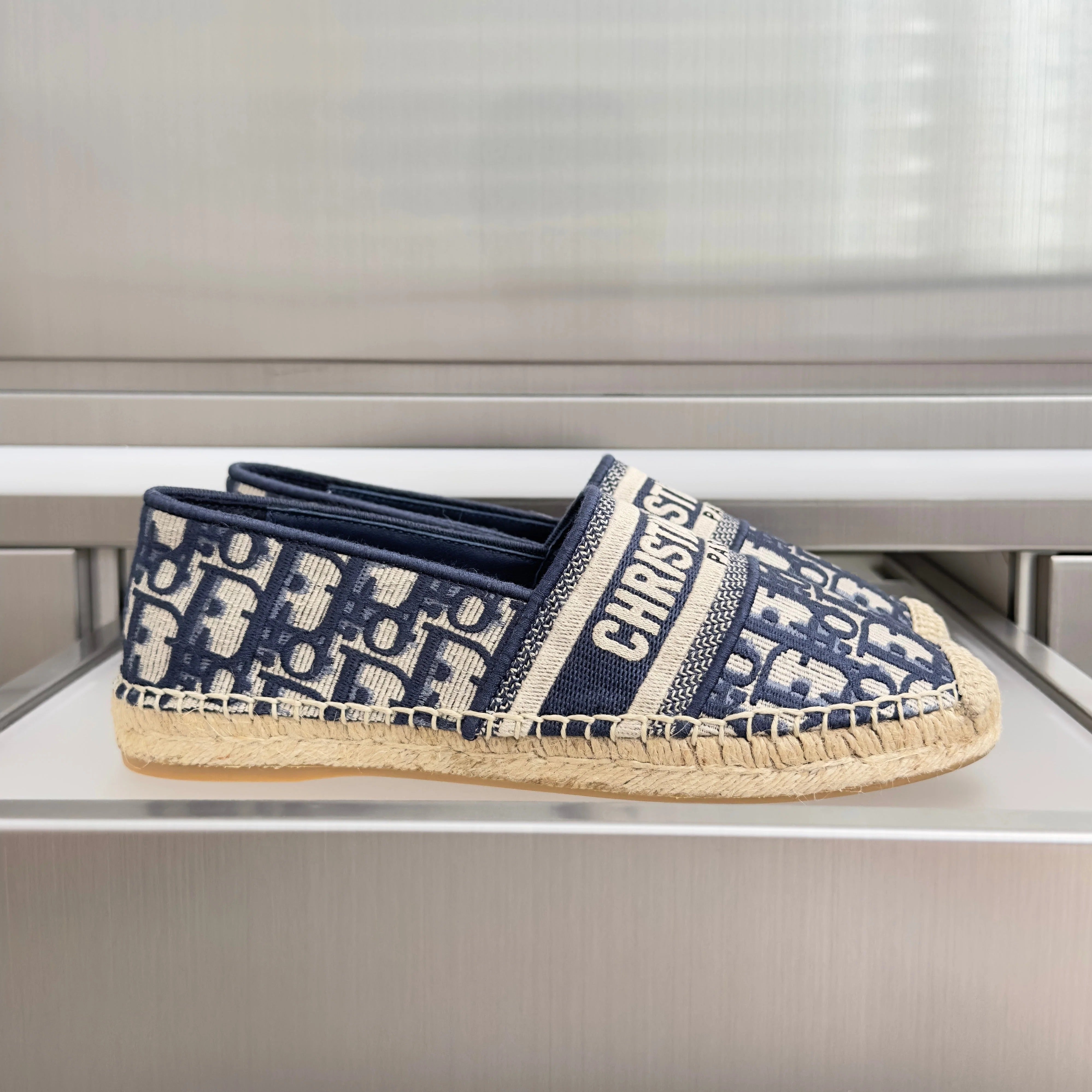 Dior 2026 Granville Espadrille Loafers Fabric Leather 972438