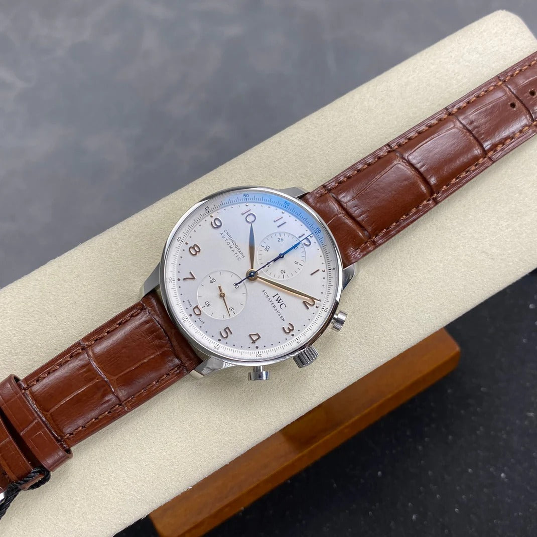 IWC Pilot's Chronograph 41mm Blue Dial Steel Case Rubber Strap
