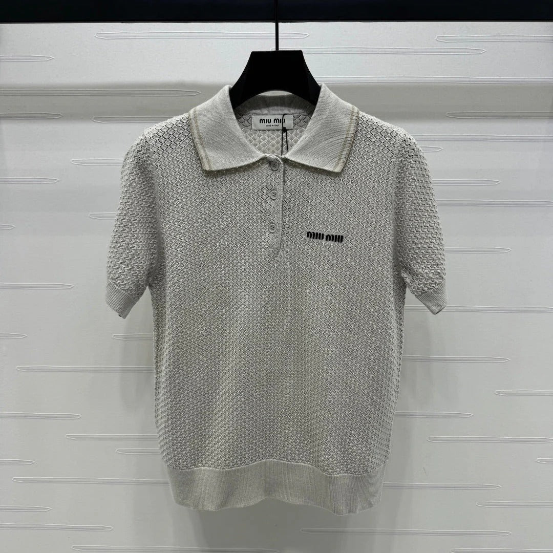 MIUMIU SHORT-SLEEVE KNIT POLO 269487