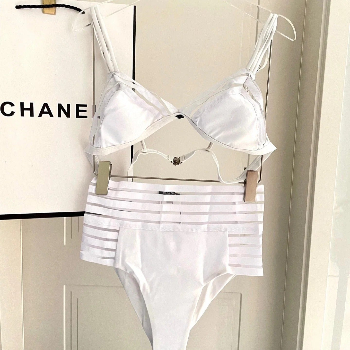 CC BIKINI SWIMSUIT SET IN WHITE 608920
