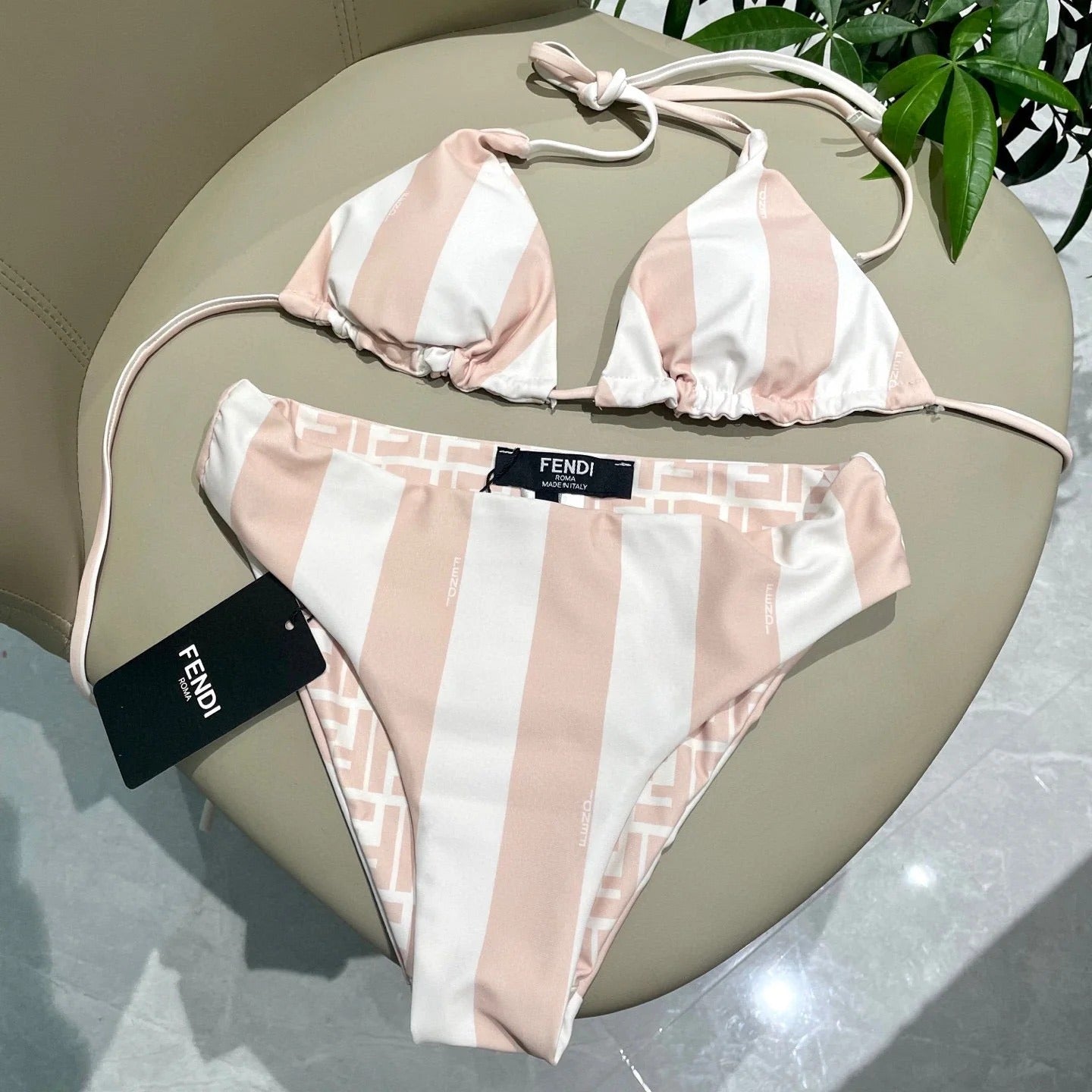 FENDI BIKINI 25S TWO PIECE IN LIGHT PINK 742659