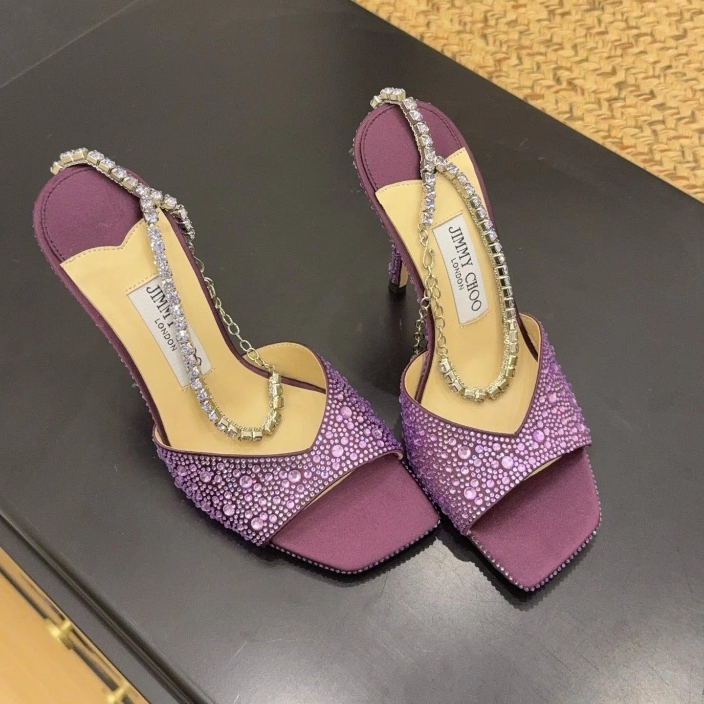 Jimmy 26s Platform Sandal 100 Purple Leather Diamond 602333