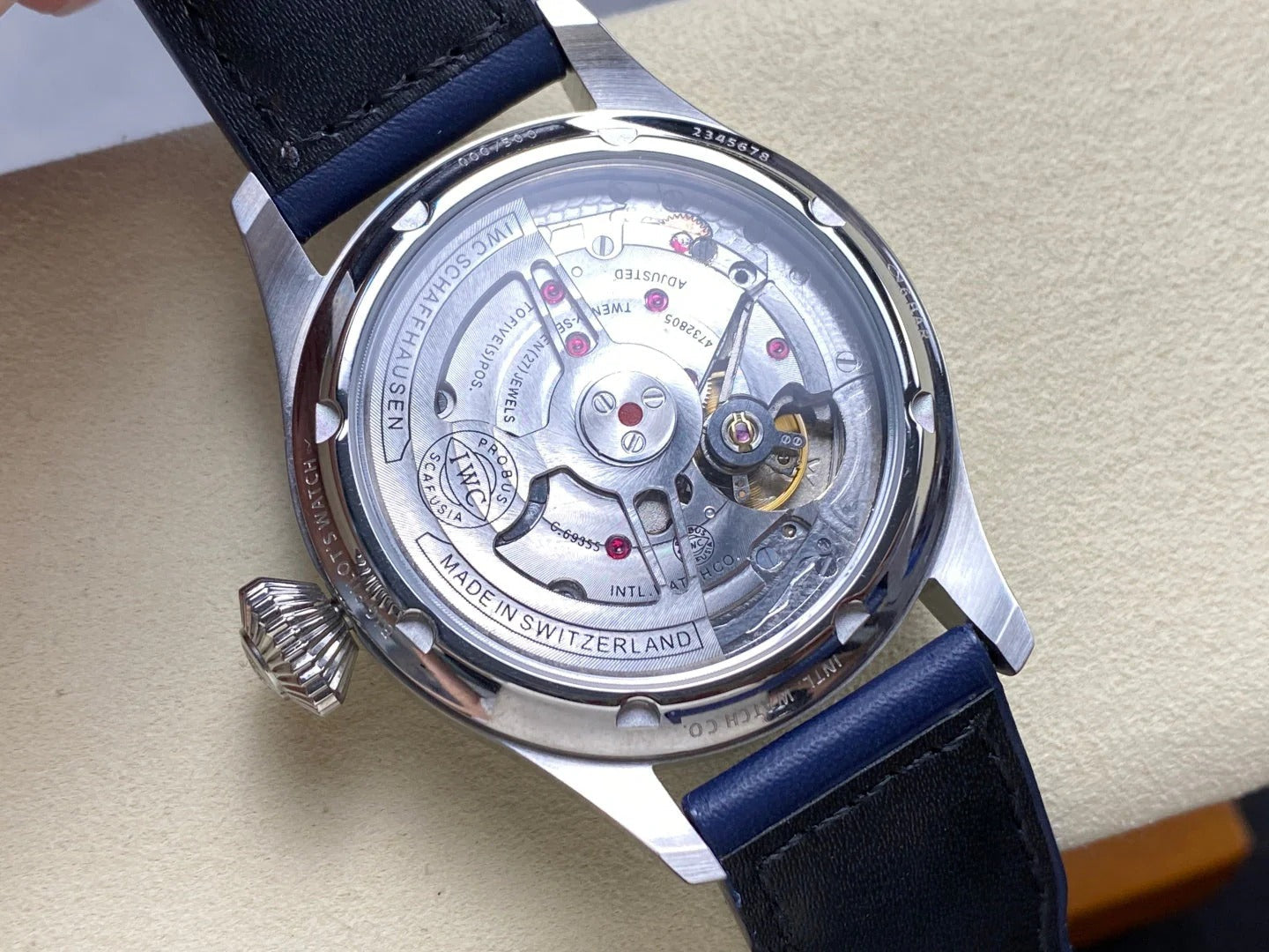 IWC Big Pilot 46mm Blue Dial Steel Case Blue Leather Strap