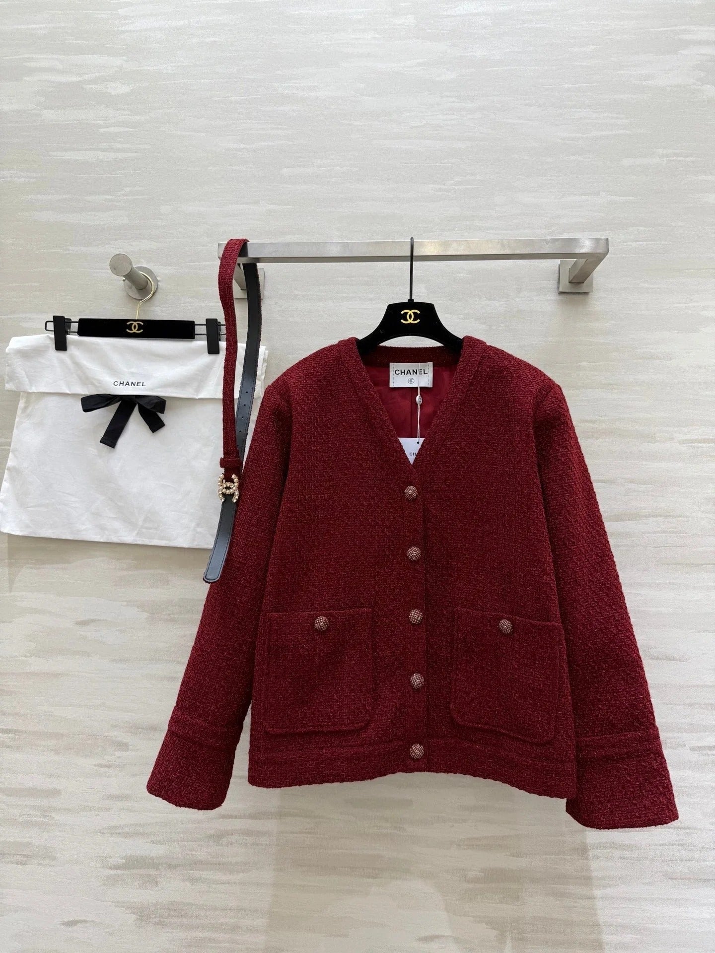 CHANEL 25S V-NECK TWEED JACKET 609