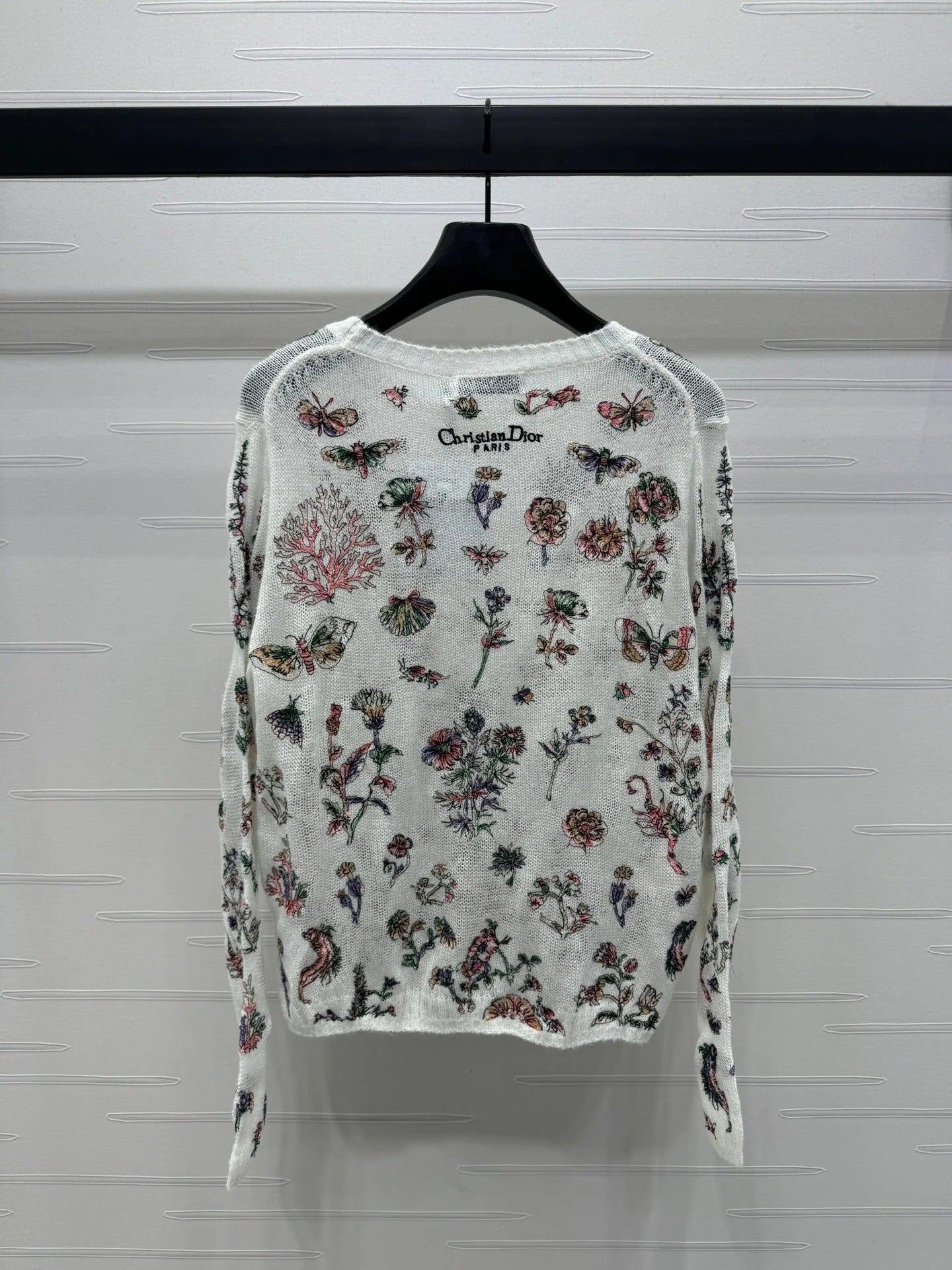 DIOR FLORAL EMBROIDERED KNITTED LONG-SLEEVE TOP 276696