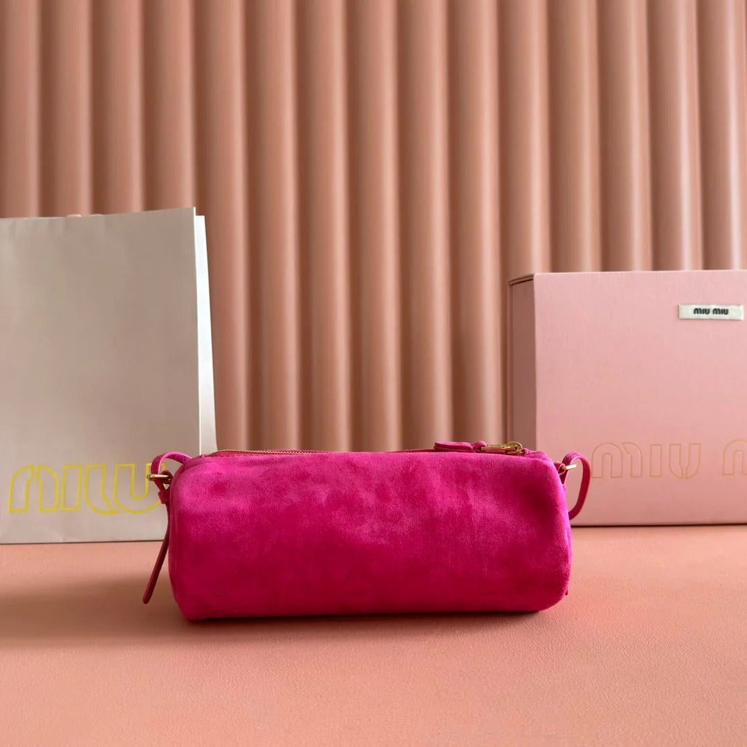 SUEDE BAG 22 FUCHSIA GOLD HARDWARE