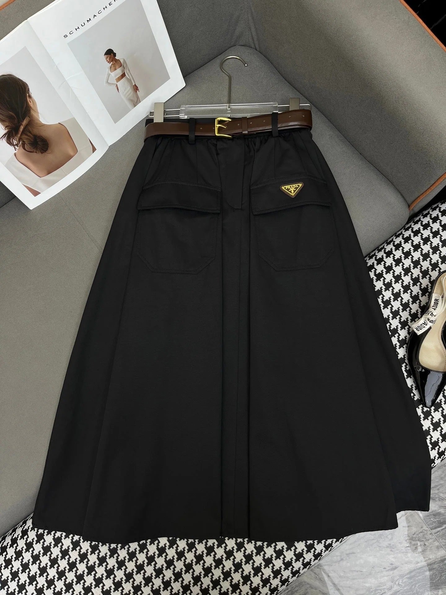 PRADA NEW STYLE PLEATED SKIRT WITH TWO POCKETS 245884