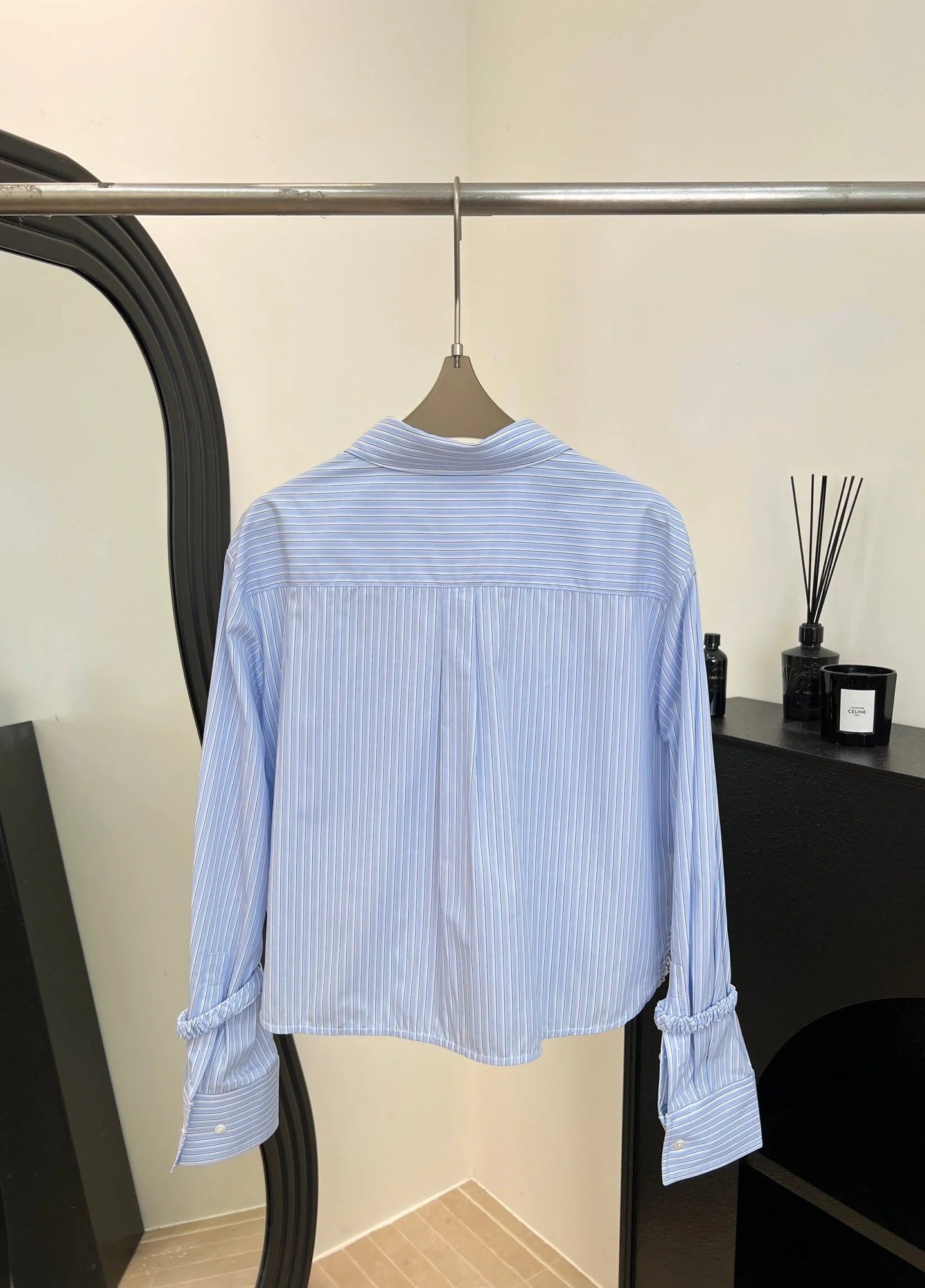 CHANEL 25S STRIPED-COLLAR SHIRT 620422