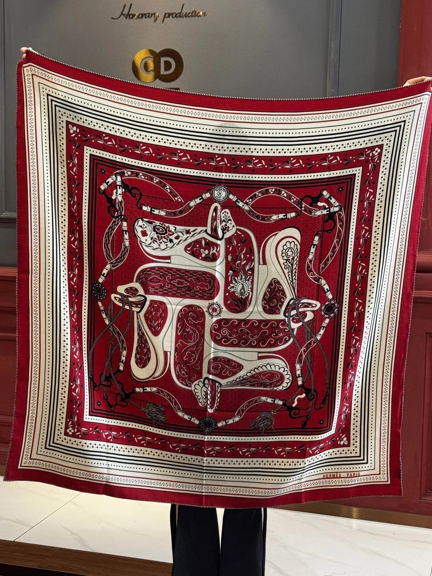 HERMES 25S SCARF 140 IN CASHMERE SILK 727317