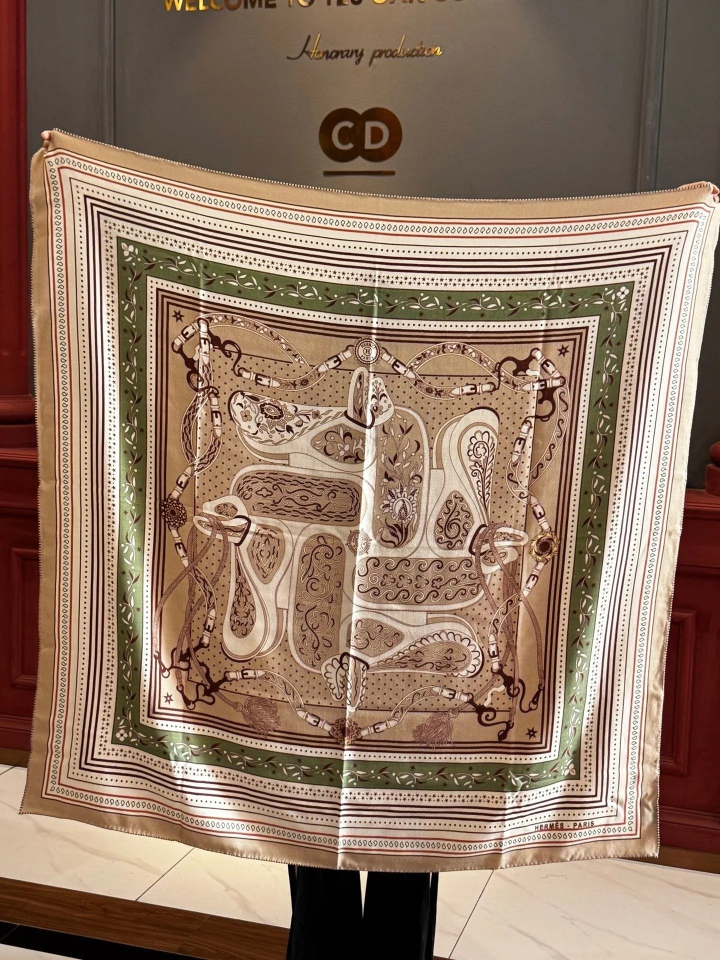 HERMES 25S SCARF 140 IN CASHMERE SILK 727318