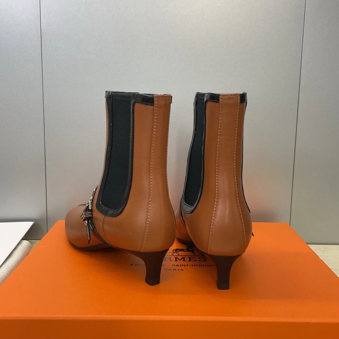 HM 26ss Lolita Chelsea Boots 40 Brown Black Calfskin 607086