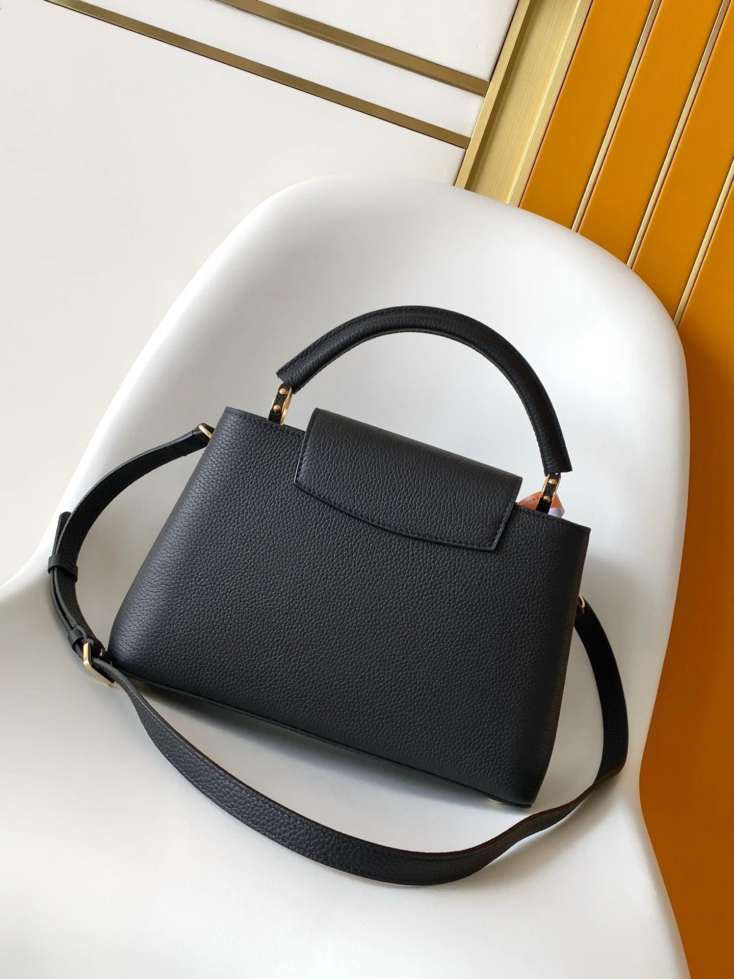 Louis Vuitton Capucines BB Handbag Black Taurillon Leather