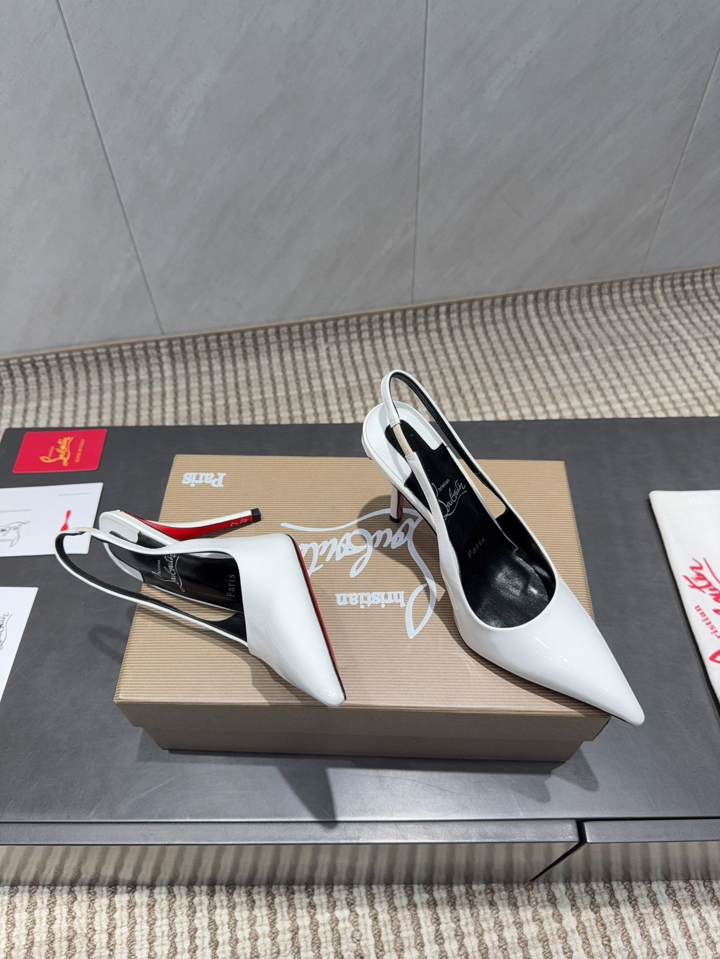 CL 2026 Kate Sling 100 Slingback White Patent Leather 613985