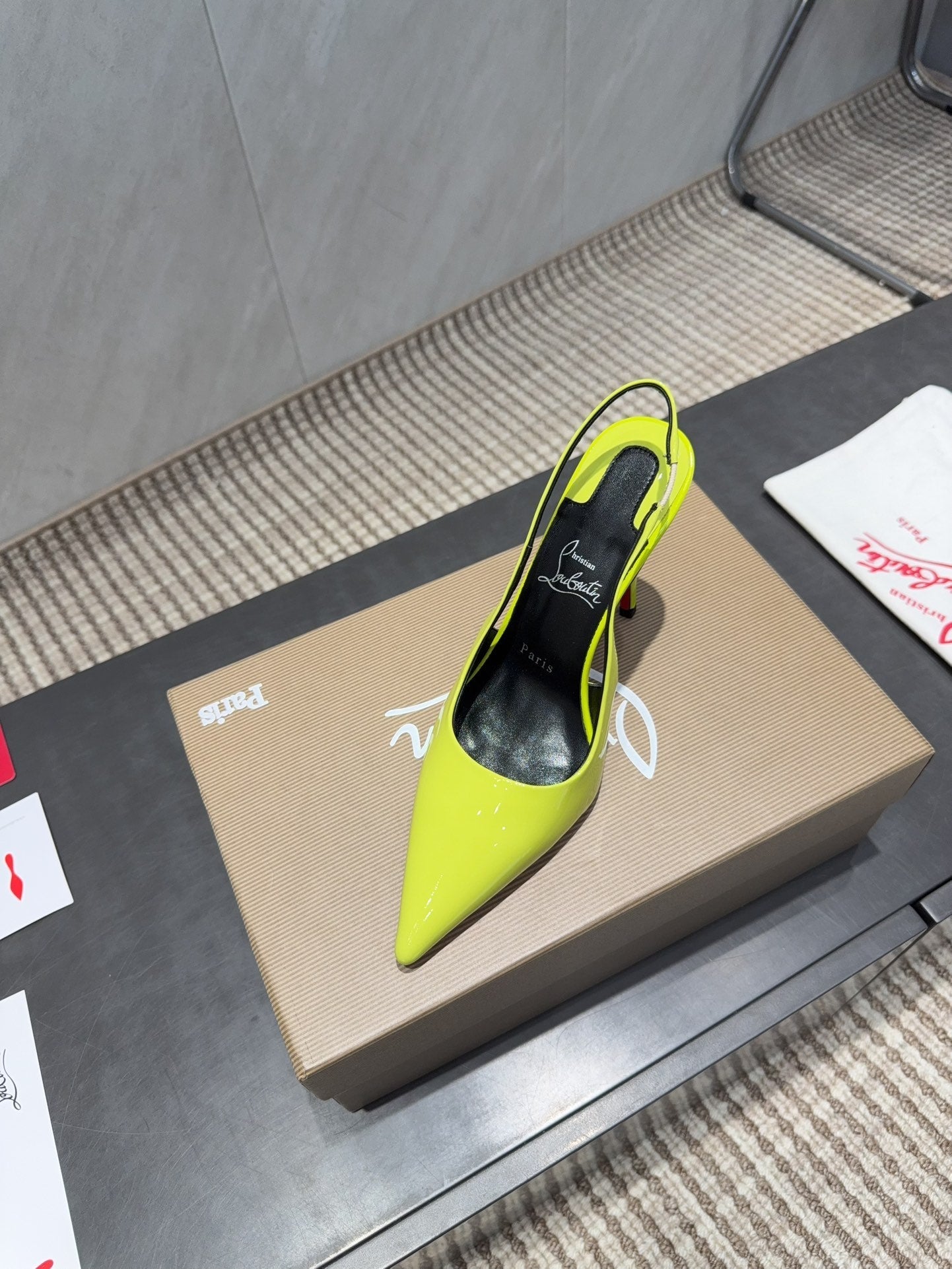 CL 2026 Kate Sling 100 Slingback Fluo-yellow Patent Leather 613988