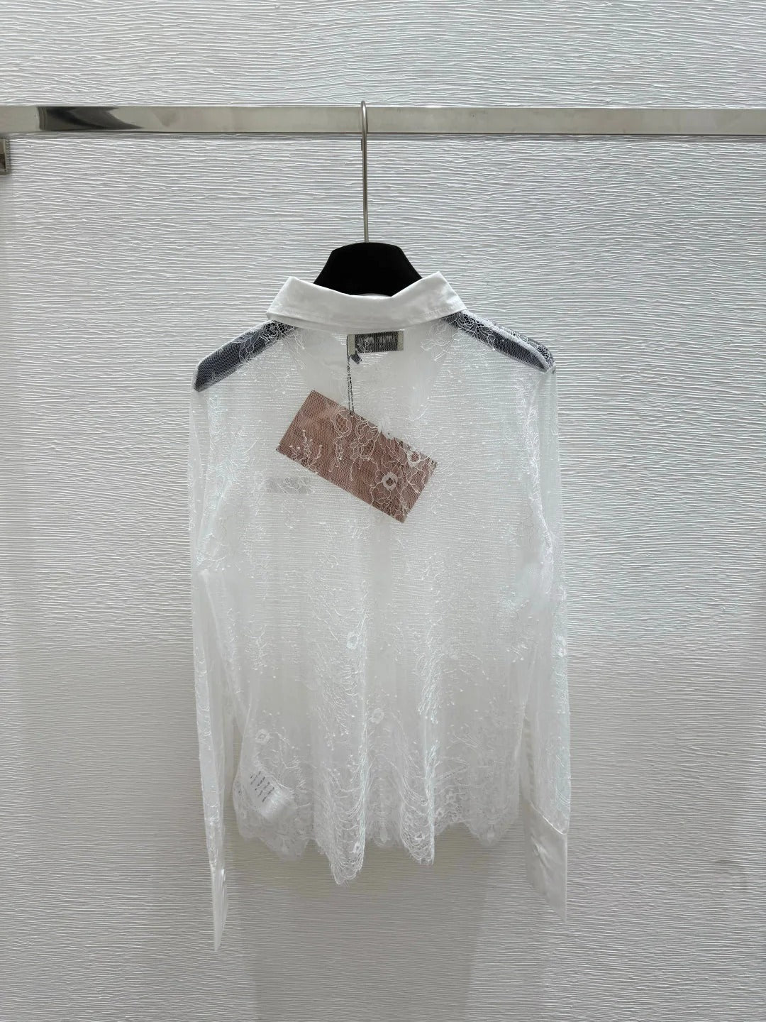 MIUMIU LONG-SLEEVE LACE SHIRT 267993