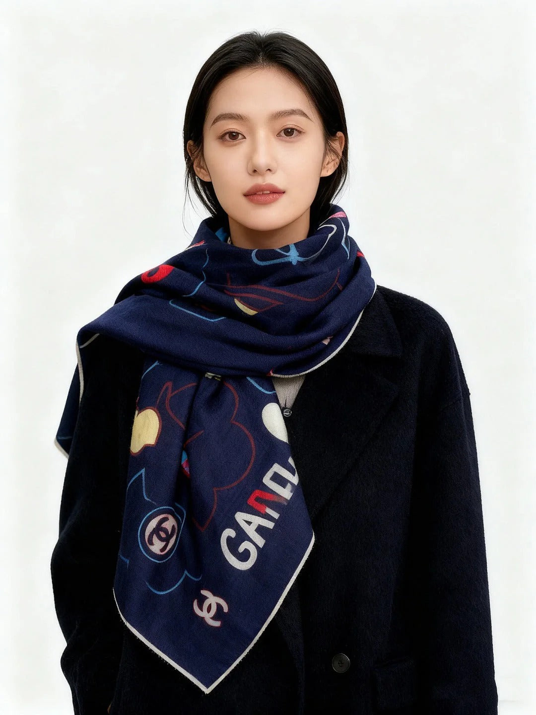 CHANEL 25S SCARF 135 CM IN CASHMERE SILK 943656