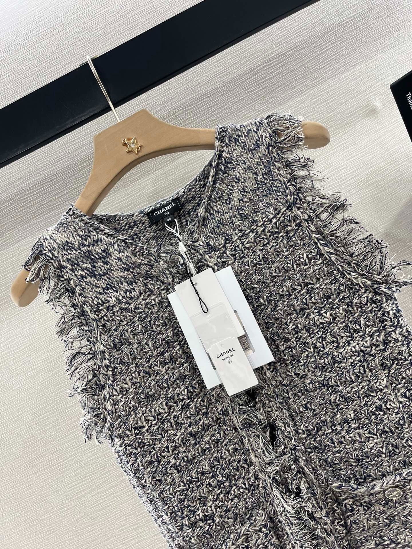 KNITTED ROUND-NECK BLAZER 25S IN COTTON YB 265662