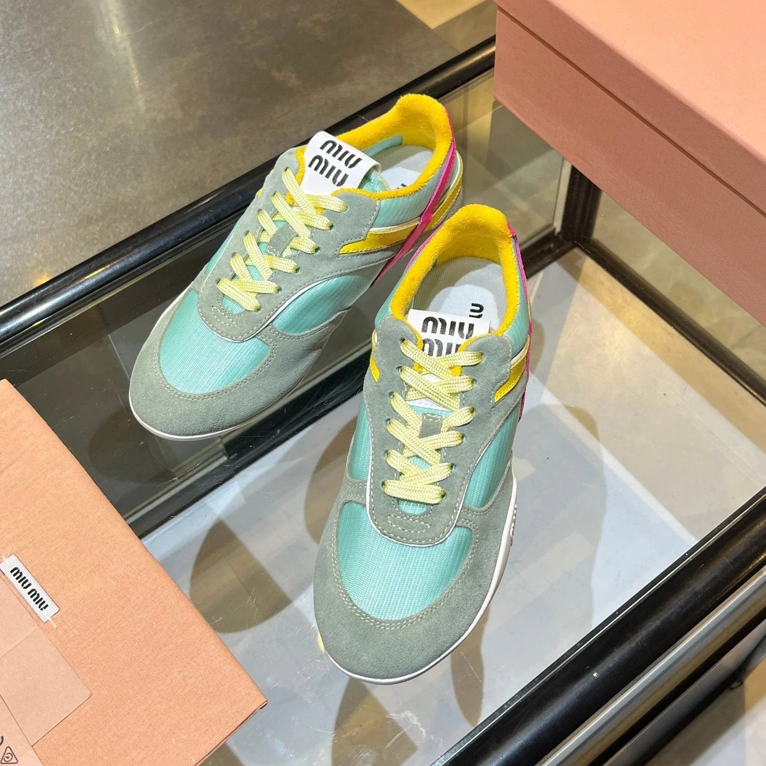 MIU x NB 26ss Sneaker Gray Light Blue Fabric Suede 625657