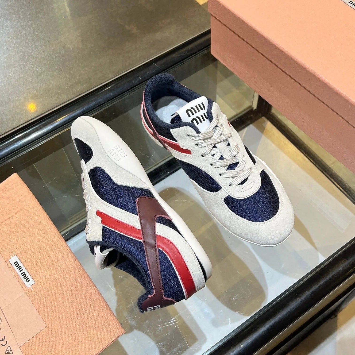 MIU x NB 26ss Sneaker White Blue Red Fabric Suede 625660