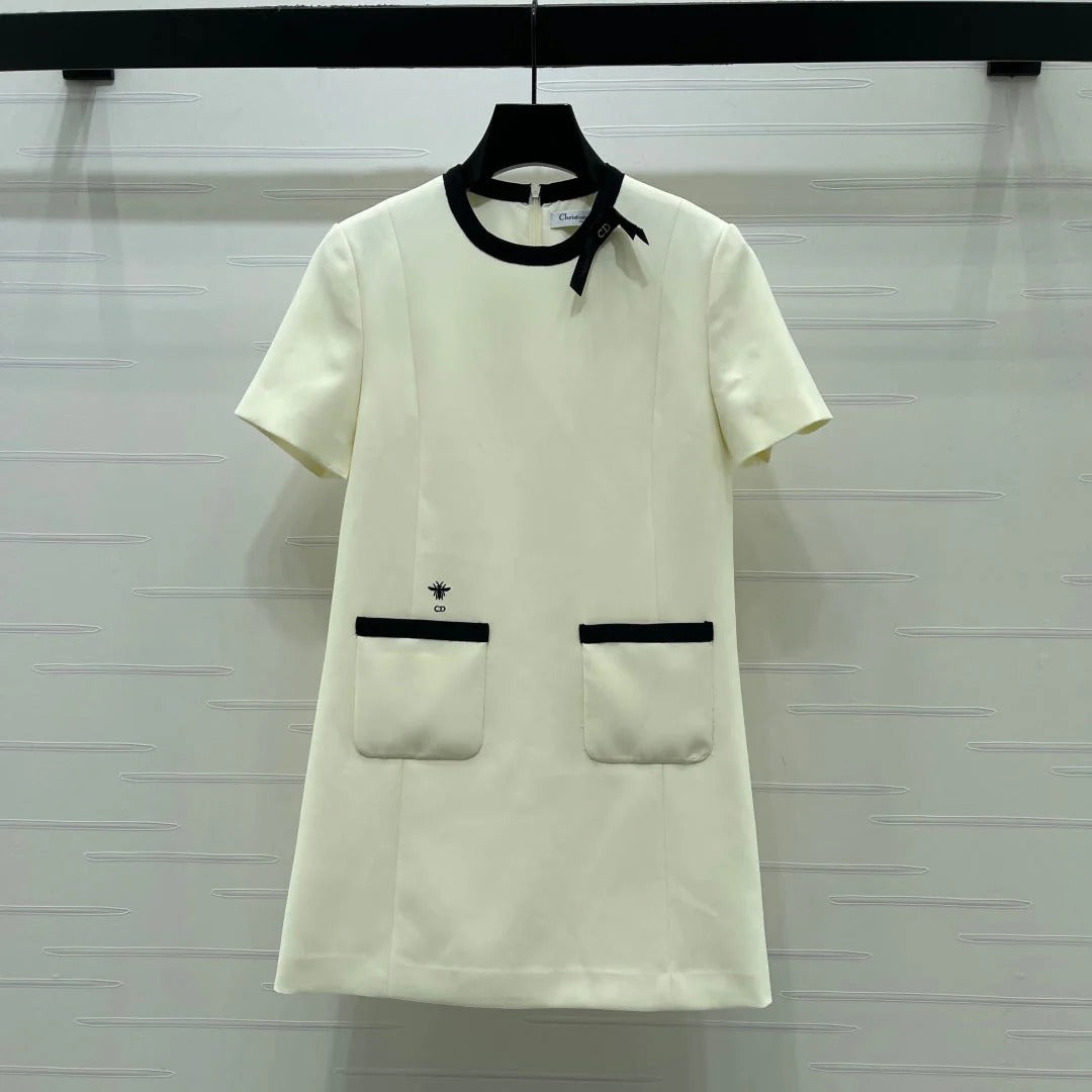 Dior 2026 Dress Cream Black Cotton Polyester