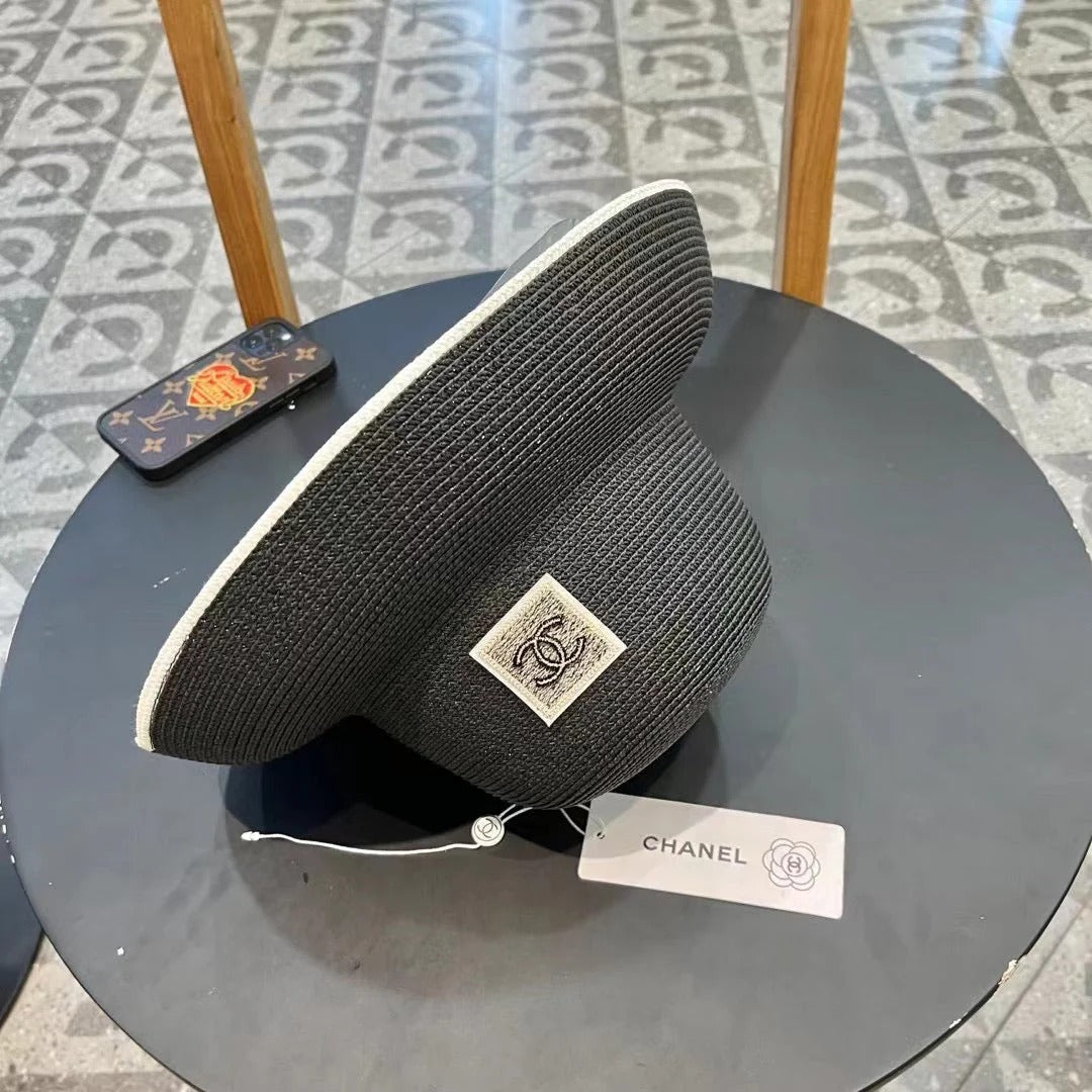 STRAW CLOCHE HAT BLACK 672756