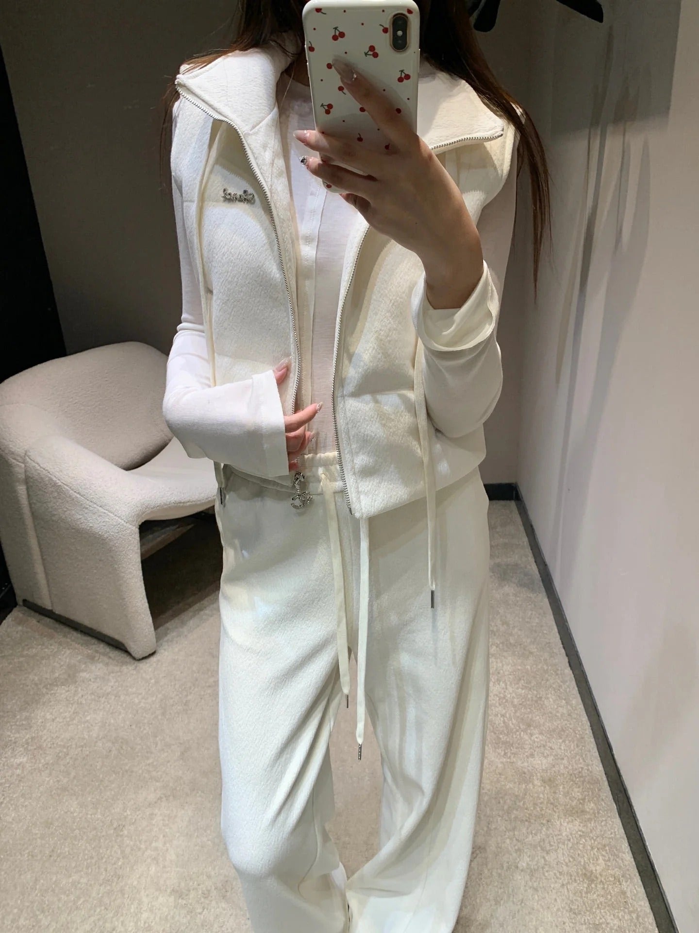 CHANEL 25S KNIT BLAZER AND DRAWSTRING PANTS SET 388