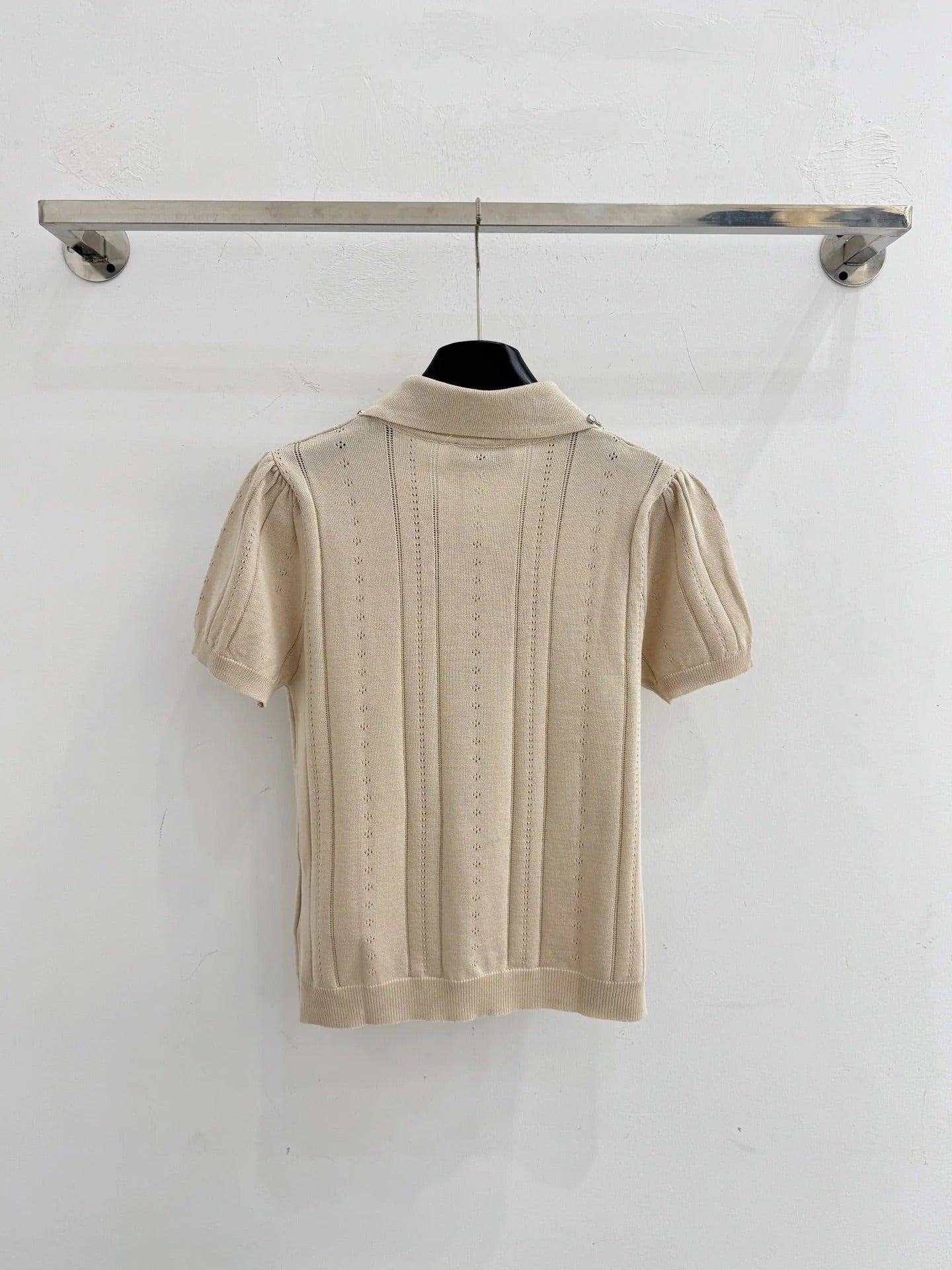 Miumiu 2026 Shirt With Rhinestone Embellishments Collar Wool 521193