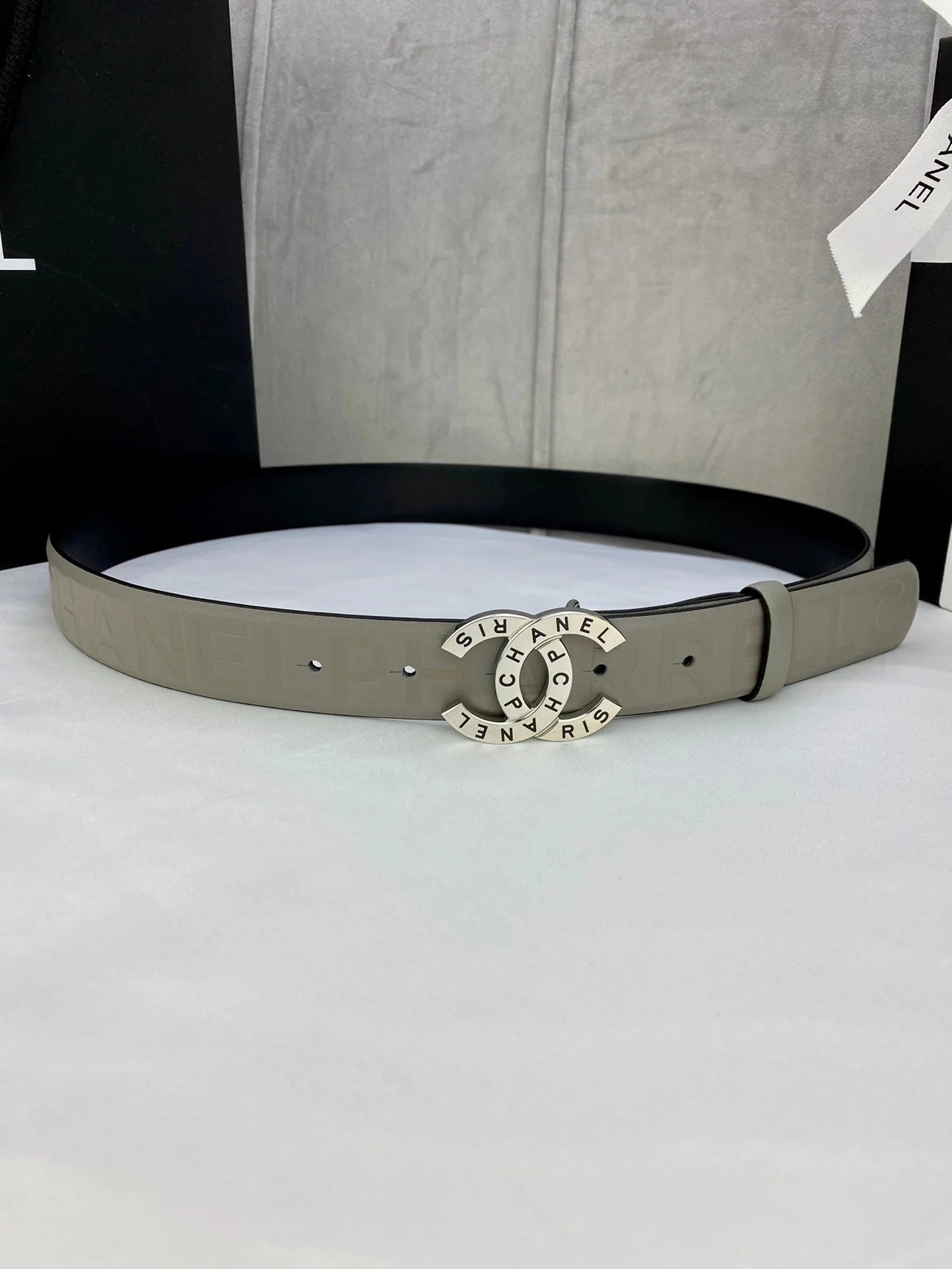 CC Women's Belt 3.0CM Charcoal Grey Cowhide 586500