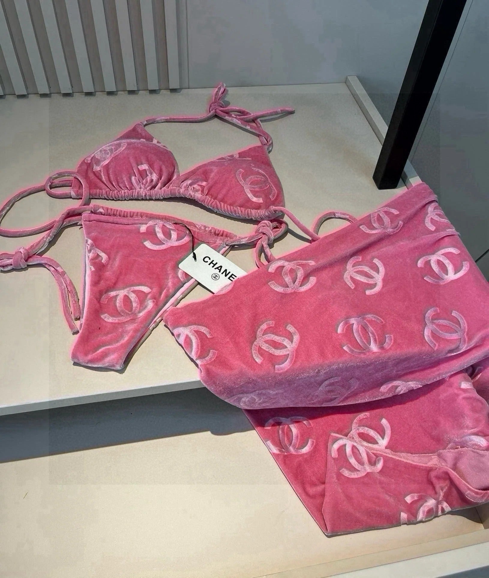 CC BIKINI SWIMSUIT SET IN PINK 624523