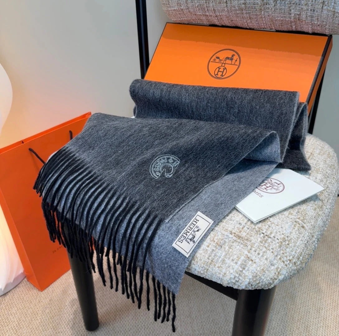 HERMES 25S SCARF 190 IN CASHMERE 854638