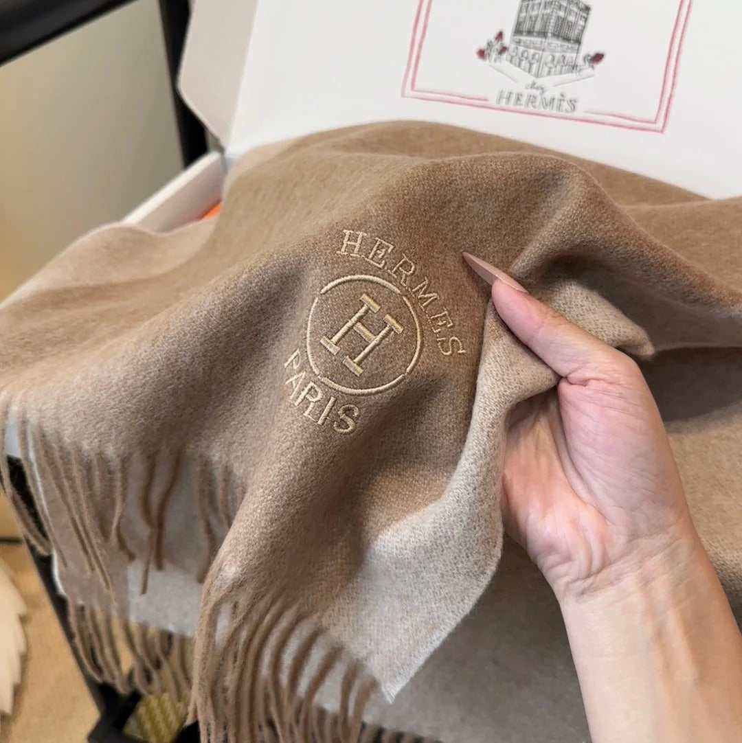 HERMES 25S SCARF 190 IN CASHMERE 854635