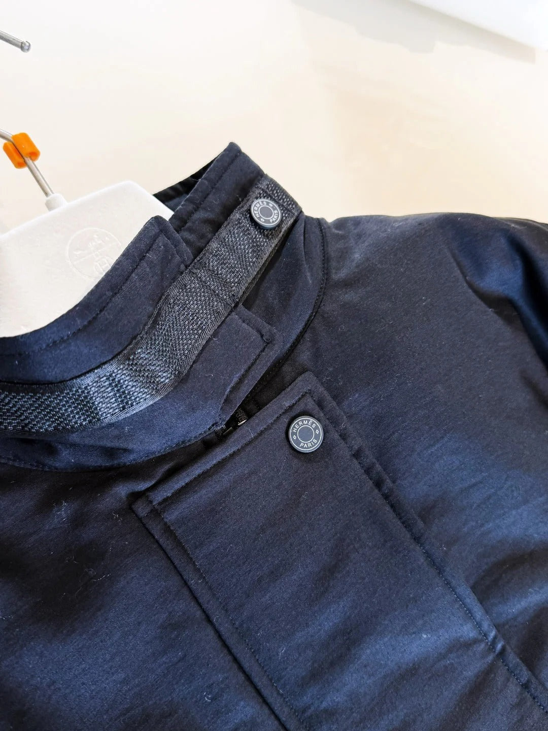 HERMES 25S QUILTED WINDJACKET WITH STAND COLLAR 308