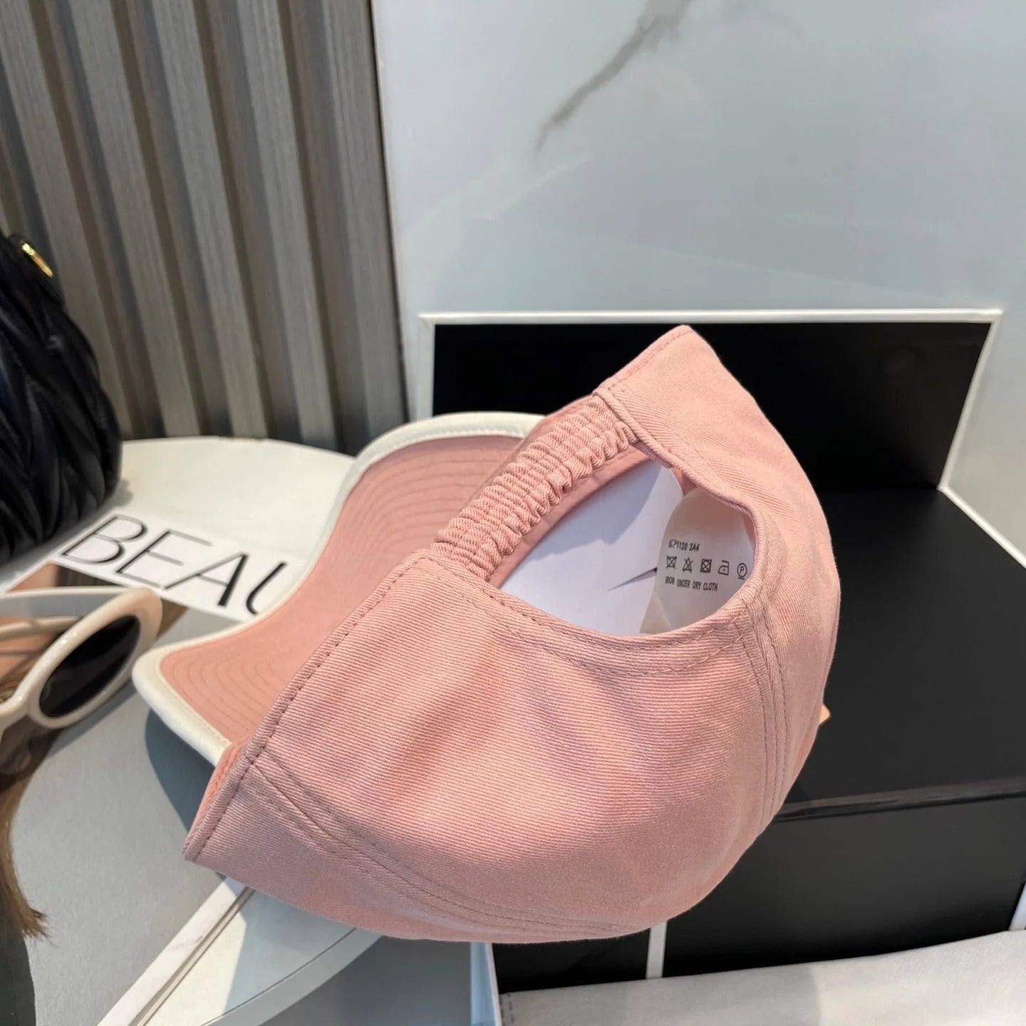 MM BASEBALL CAP IN PEACHY PINK FABRIC STYLE 8