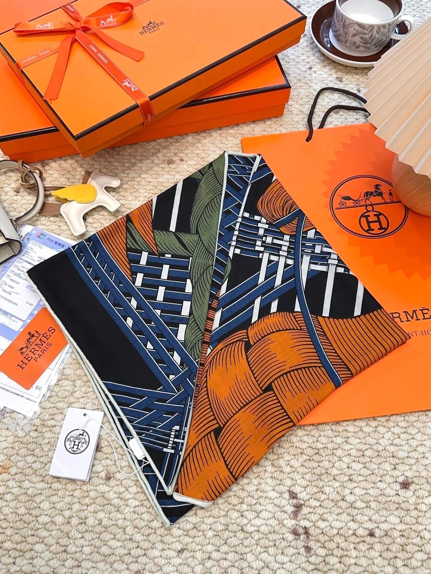 HERMES 25S SCARF 140 IN CASHMERE SILK 854526