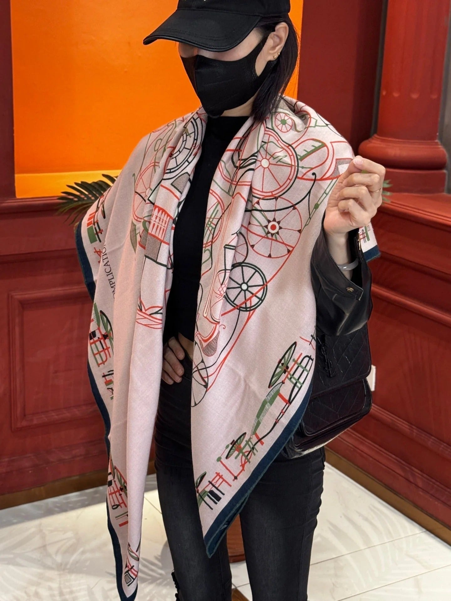 HERMES 25S SCARF 140 IN CASHMERE SILK 727319